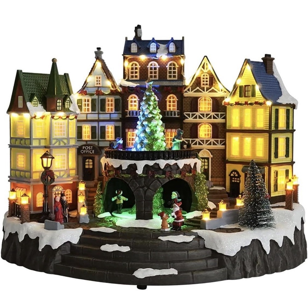 Christmas Village House Large Colorful LED Lights Animated Musical